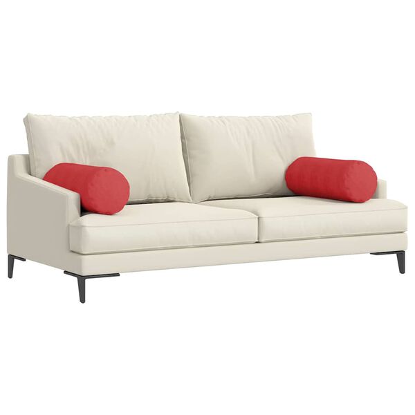 vidaXL Bolster puter 2 pcs Rød Ø 25 x 70 cm stoff