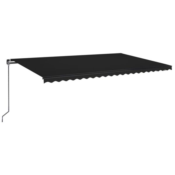vidaXL Manuell uttrekkbar markise med LED 500x350 cm antrasitt