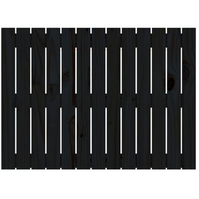 vidaXL Veggmontert sengegavl svart 82,5x3x60 cm heltre furu