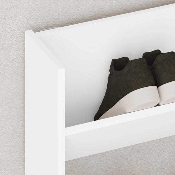 vidaXL Veggskoskap hvit 80x18x90 cm konstruert tre