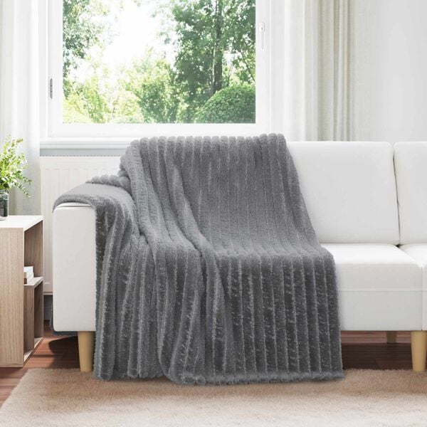vidaXL Kastepledd 6 pcs M&oslash;rkegr&aring; 200 x 150 cm Fleece