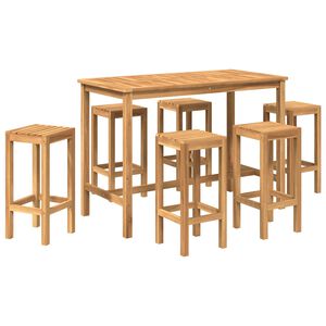 vidaXL Ute Barsett 7 stk. Naturlig Massivt Teaktre