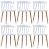 vidaXL Spisestoler 6 stk hvit plast