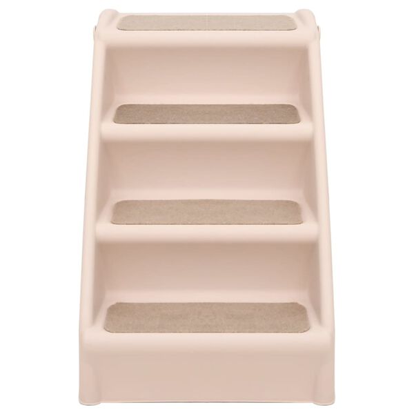 vidaXL Hundetrapp sammenleggbar kremhvit 62x40x49,5 cm