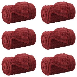 vidaXL Kastepledd 6 stk. Bordeaux R&oslash;d 270 x 240 cm 10.04 kg Fleece