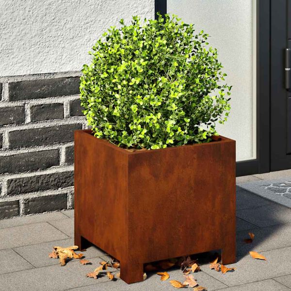 vidaXL Hageplanter 2 stk 30x30x30 cm oksidert st&aring;l