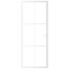 vidaXL Innerdør 83x201,5 cm hvit ESG glass og aluminium