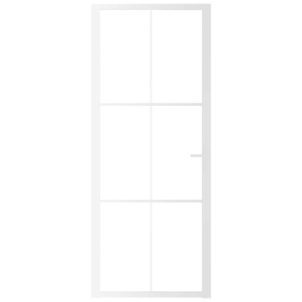 vidaXL Innerdør 83x201,5 cm hvit ESG glass og aluminium