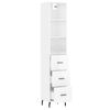vidaXL Highboard h&oslash;yglans hvit 34,5x34x180 cm konstruert tre