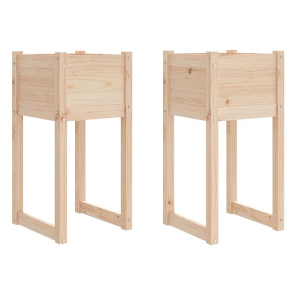 vidaXL Plantekasser 2 stk 40x40x81 cm heltre furu