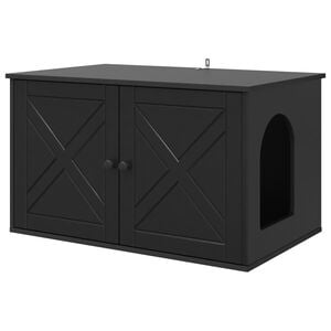 vidaXL Katt Hus Svart 85 x 55 x 50,5 cm Konstruert tre