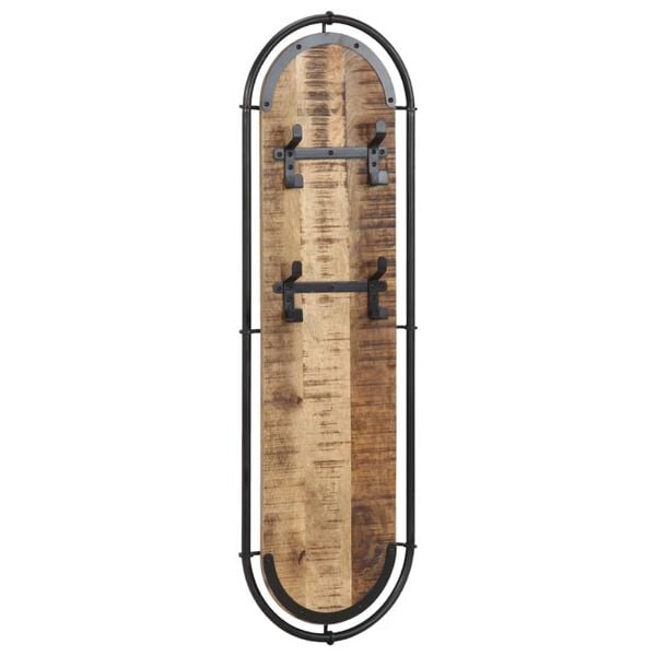 vidaXL Veggmonterte knaggrekker med 4kroker 2stk grovt heltre mangotre