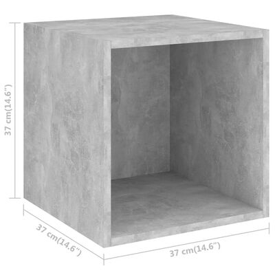 vidaXL Veggskap i 2 stk 37x37x37 cm sponplate betonggrå
