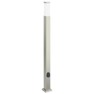 vidaXL Pullertlampe med stikkontakt 110 cm rustfritt st&aring;l IP44