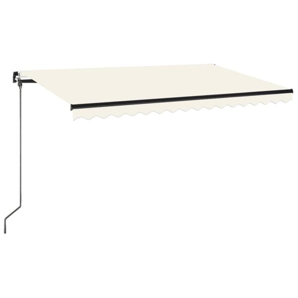 vidaXL Manuell uttrekkbar markise med LED 450x350 cm kremhvit
