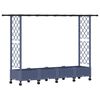 vidaXL Hevet Bed med Trellis og Tak Gr&aring; 203 x 40 x 127 cm PP