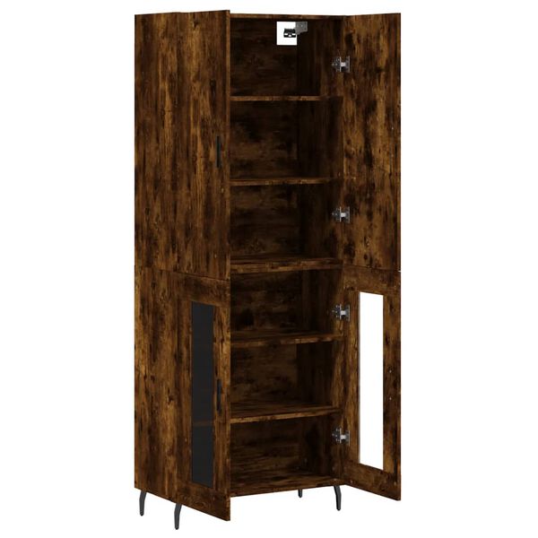 vidaXL Highboard r&oslash;kt eik 69,5x34x180 cm konstruert tre