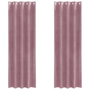 vidaXL Blendingsgardiner 2 pcs Mørk rosa 140 x 245 cm Fløyel