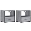vidaXL Veggmonterte nattbord 2 stk gr&aring; sonoma 40x31x39,5 cm