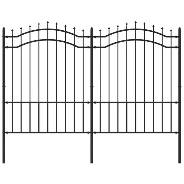 vidaXL Hagegjerde med spydtopp svart 240x150 cm pulverlakkert st&aring;l