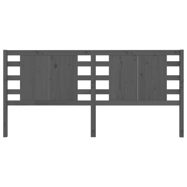 vidaXL Sengegavl grå 146x4x100 cm heltre furu