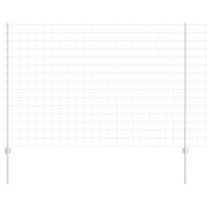 vidaXL Euro gjerdet med stolpe 10 x 1,6 m Galvanisert st&aring;l S&oslash;lv Mesh