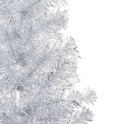 vidaXL Kunstig juletre med LED og kulesett i sølv 210 cm PET