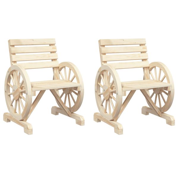 vidaXL Hagestoler 2 stk 58x58x78,5 cm heltre gran