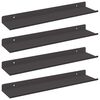 vidaXL Flytende hylle 4 stk. Svart 40 x 8,5 x 2,5 cm St&aring;l