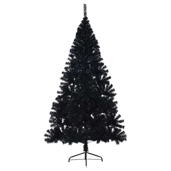 vidaXL Kunstig Forh&aring;ndsopplyst Juletre med 300 LED Svart 210 cm PVC
