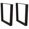vidaXL Spisebordben V-formet 2 stk svart 80 x (72-73,3) cm st&aring;l