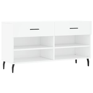 vidaXL Skobenk hvit 102x35x55 cm konstruert tre