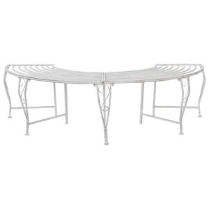 vidaXL Trebens 4-Antall seter 160 x 80 x 44 cm St&aring;l Antikk hvit