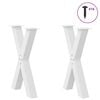 vidaXL Spisebordben X-formet 2 stk hvit 50x(72-73) cm st&aring;l