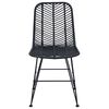 vidaXL Spisestuestol 2 pcs Svart 44 x 47 x 85 cm Rattan og Jern