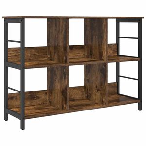 vidaXL Bokhylle 6 niv&aring;er 102 x 32 x 72,5 cm Konstruert tre R&oslash;kt eik