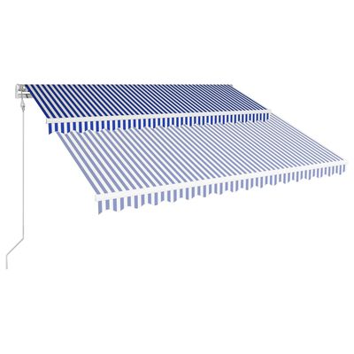 vidaXL Automatisk inntrekkbar markise 400x300 cm blå og hvit