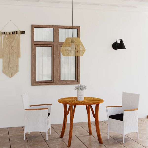 vidaXL Utend&oslash;rs spisestue 3 deler hvit