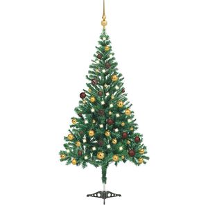 vidaXL Forh&aring;ndsbelyst kunstig juletre med kulesett 120 cm 230 grener