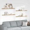 vidaXL Vegghylle med hylle 4 pcs Beige 115 x 9 x 3 cm Konstruert tre