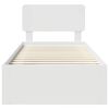 vidaXL Sengestamme med hodegjerde Hvit 90 x 190 cm Massiv furu
