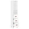 vidaXL Highboard h&oslash;yglans hvit 34,5x34x180 cm konstruert tre