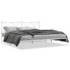 vidaXL Sengeramme i metall med sengegavl hvit 180x200 cm