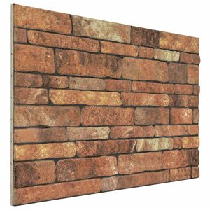 vidaXL Veggpaneler 10 stk. 100 x 50 cm Brun og hvit EPS Skum