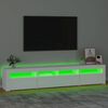 vidaXL TV-benk med LED-lys hvit 210x35x40 cm