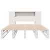 vidaXL Seng med bokhylle uten madrass hvit 135x190 cm heltre