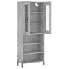 vidaXL Highboard betonggr&aring; 69,5x34x180 cm konstruert tre