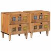 vidaXL Nattbordskap 2 pcs Naturlig 40 x 33 x 46 cm Massiv mango tre