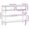 vidaXL Konsollbord med skuff Svart Eik 100 x 25 x 75 cm Konstruert tre