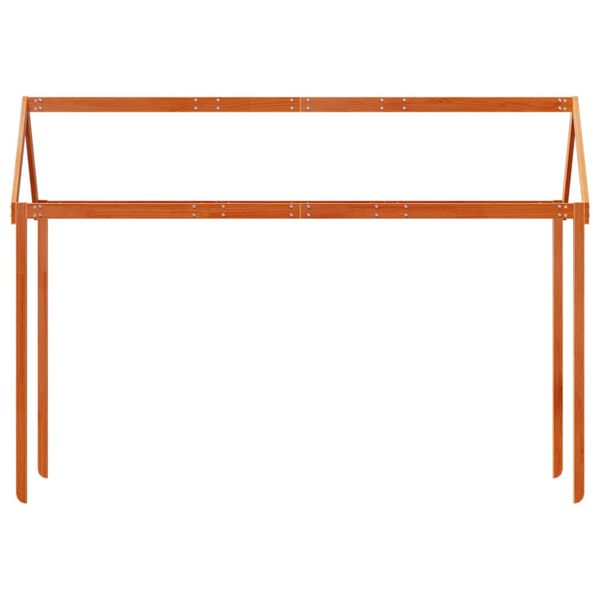 vidaXL Tak for barneseng voksbrun 207x80,5x151,5 cm heltre furu